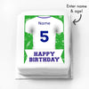 Personalised Photo Cake - Football Blue Shirt Message Only Personalised Cake