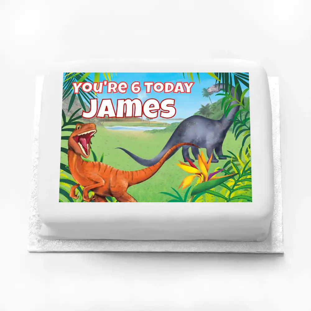 Personalised Photo Cake - Dinosaur Roar Message Only Personalised Cake
