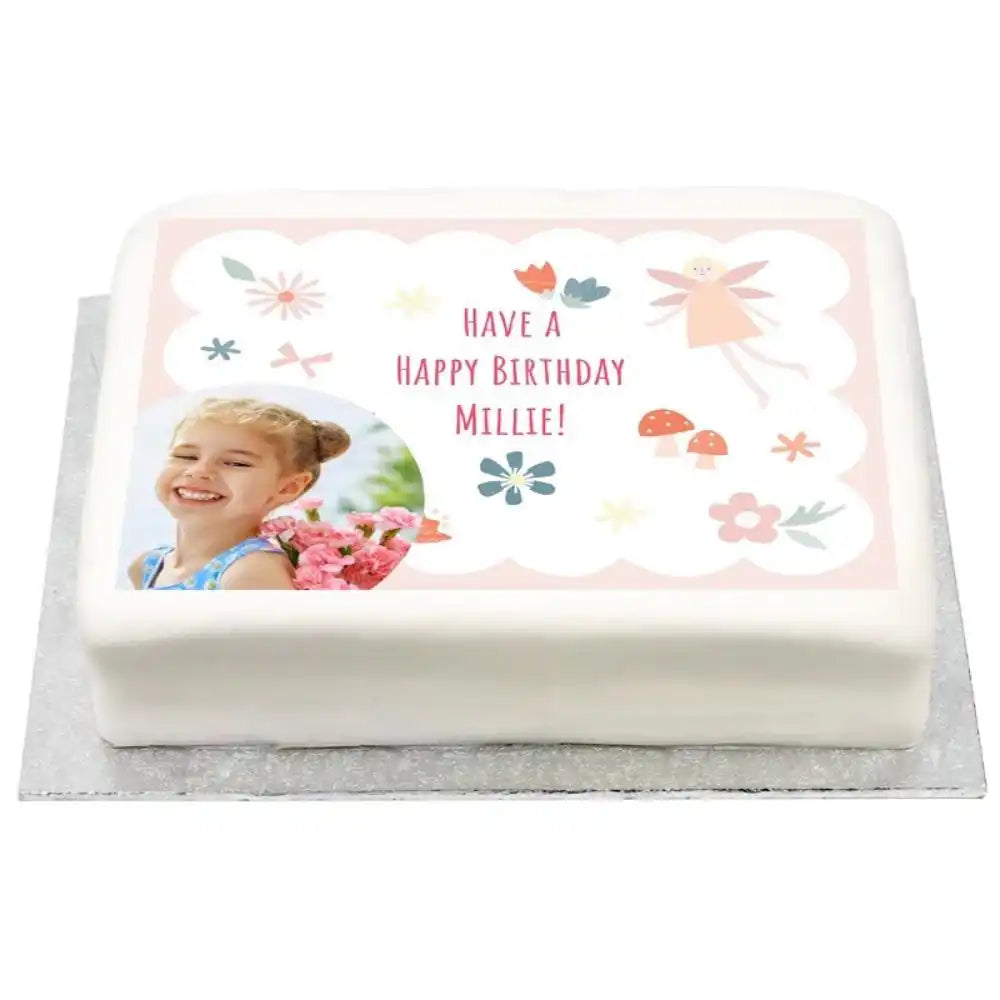Personalised Photo Cake - I Believe in Fairies Yes Personalised Cake
