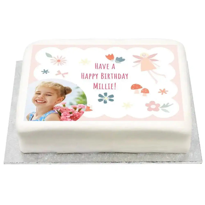 Personalised Photo Cake - I Believe in Fairies Yes Personalised Cake