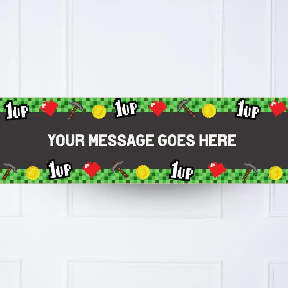 Gaming Party Personalised Party Banner No Personalised Banner