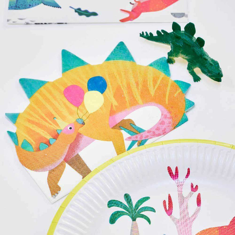 Party Dinosaur - Dinosaur Shaped Napkins (x16) Kids Party