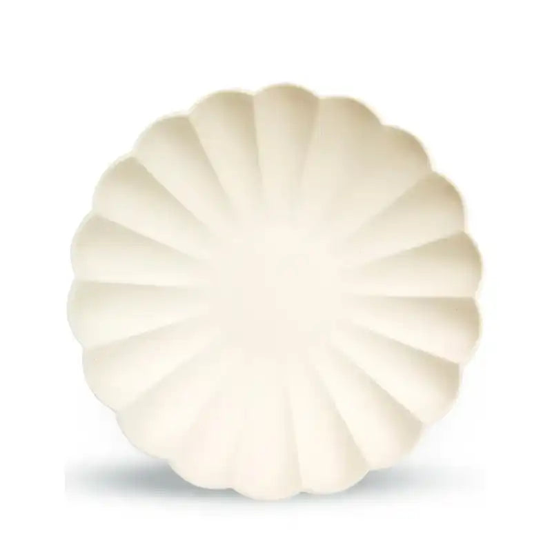 Small Cream Compostable Scalloped Party Plates (x8) General Party