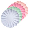 Large Multicolor Compostable Scalloped Party Plates (x8) General Party