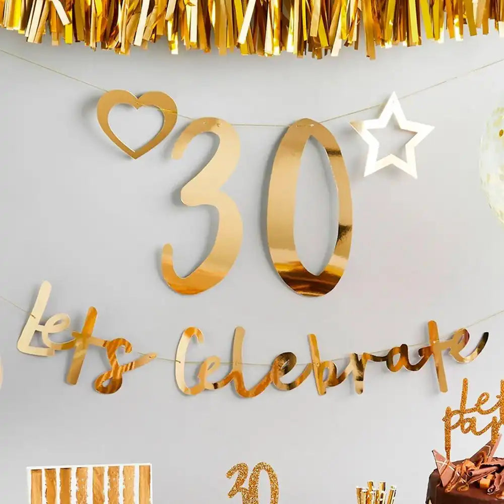 Create Your Own Birthday Banner - Gold Milestone