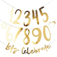 Create Your Own Birthday Banner - Gold Milestone