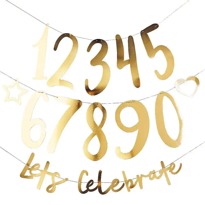 Create Your Own Birthday Banner - Gold Milestone