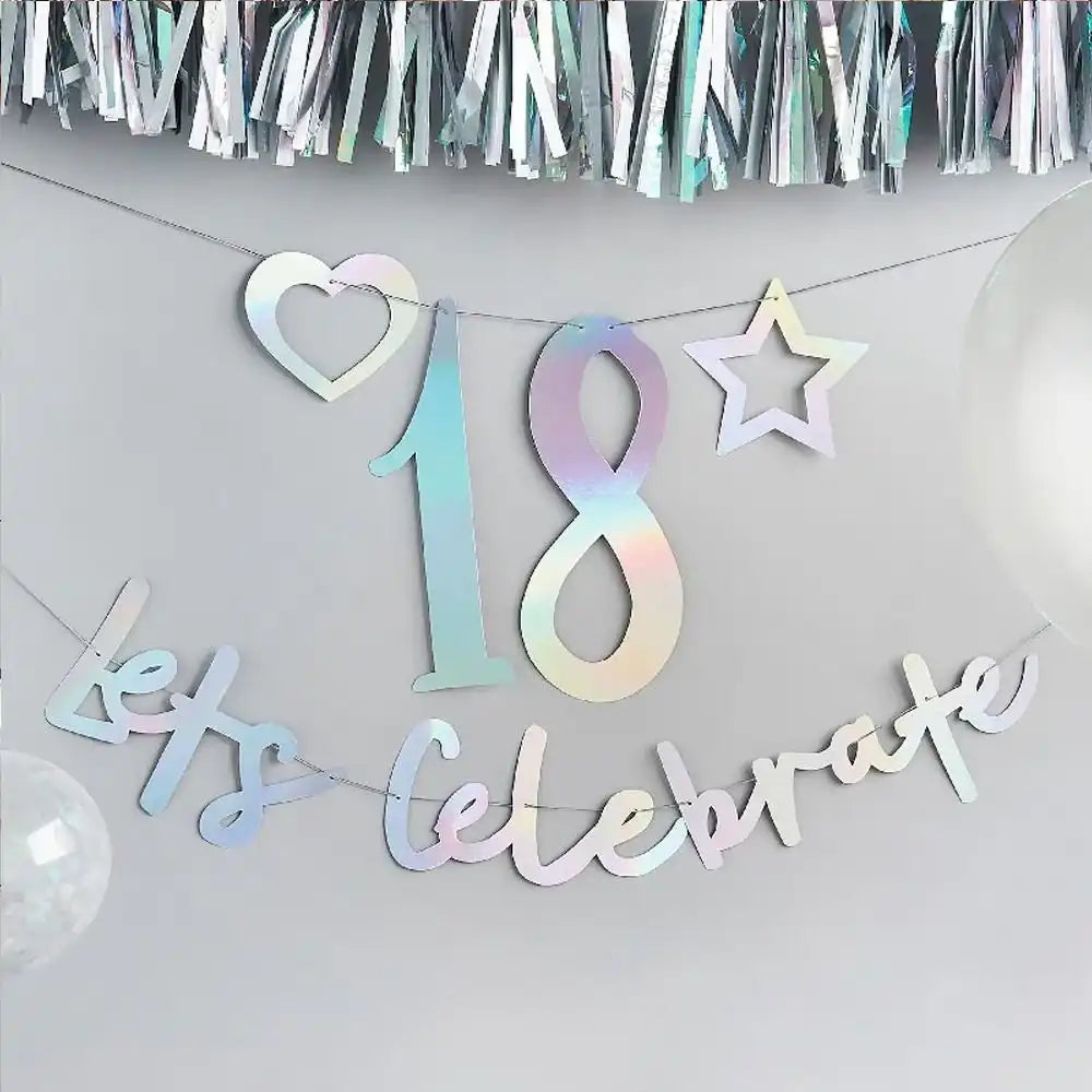 Iridescent Party - Create Your Own Birthday Banner Milestone