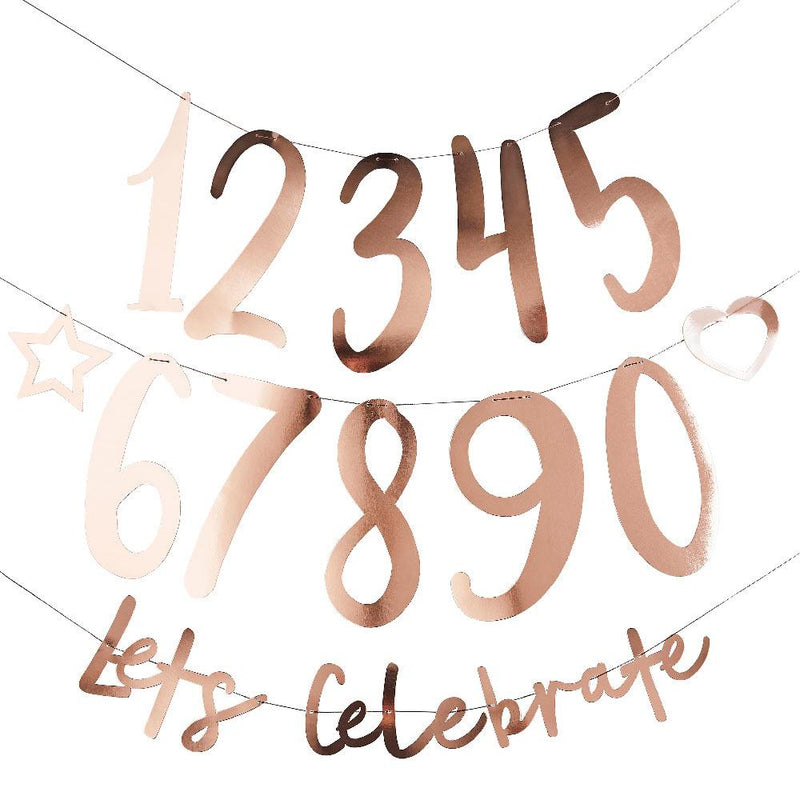 Create Your Own Birthday Banner - Rose Gold