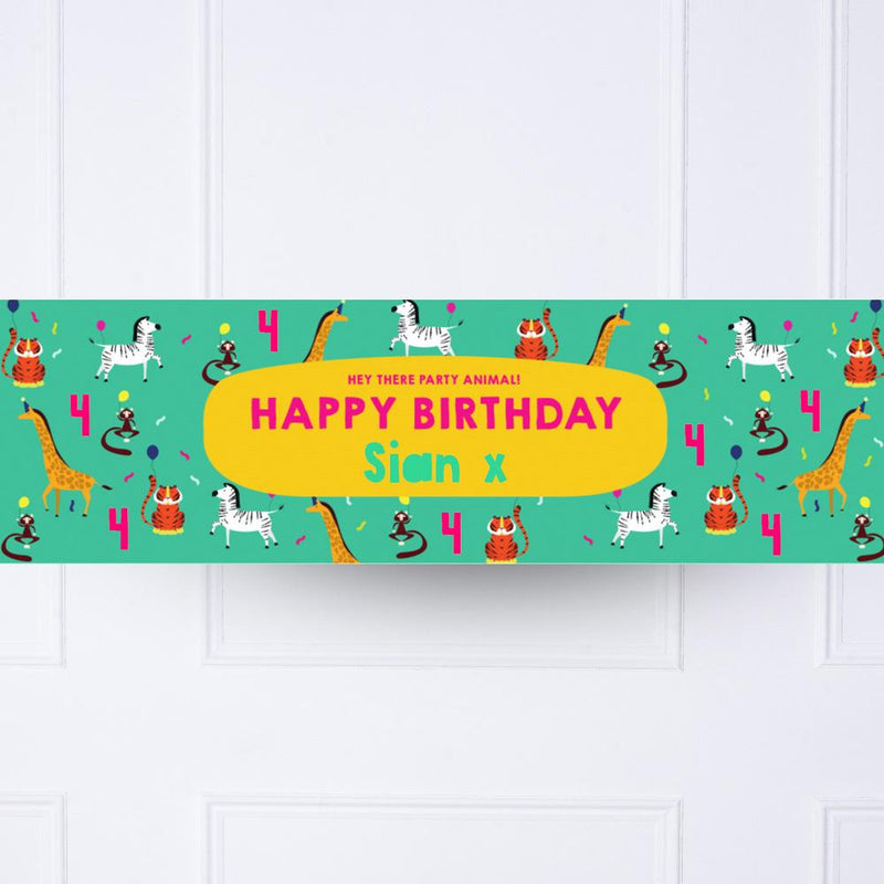 Animal Party Personalised Party Banner