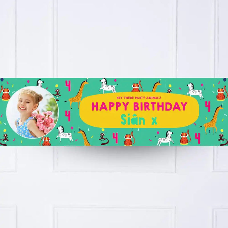 Animal Party Personalised Party Banner Yes Personalised Banner