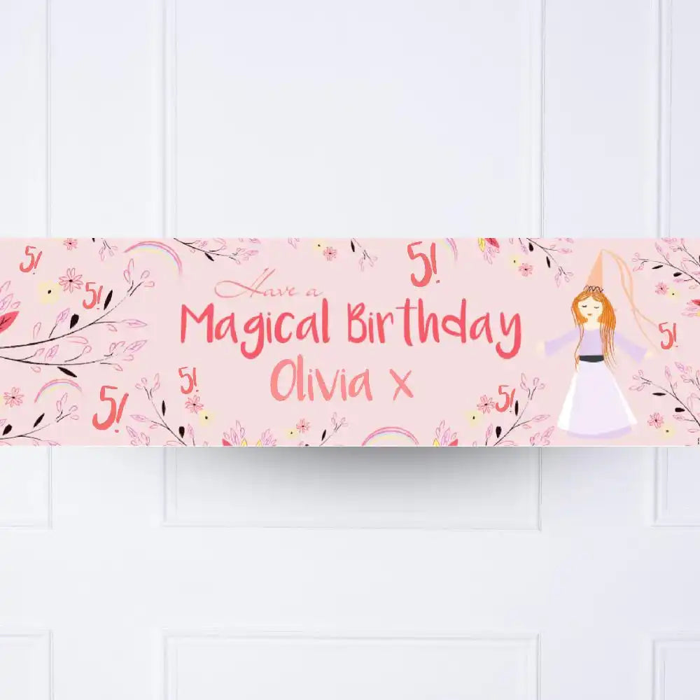 Princess Magic Personalised Party Banner No Personalised Banner