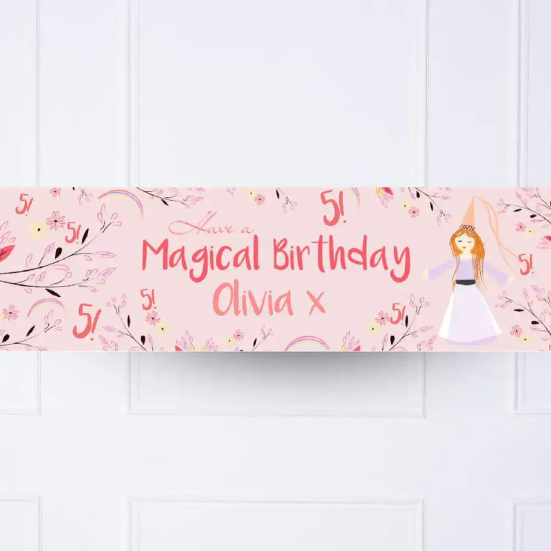 Princess Magic Personalised Party Banner No Personalised Banner