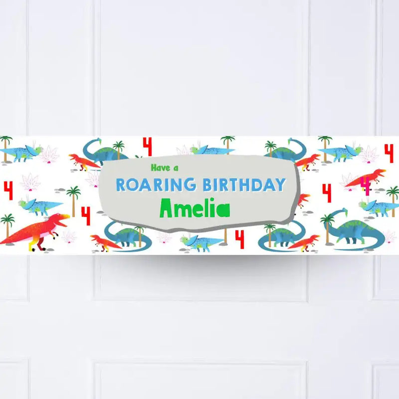 Party Dino Personalised Birthday Banner No Personalised Banner