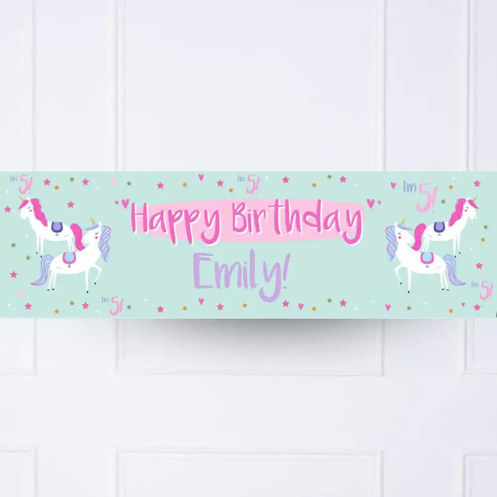 Unicorn Party Personalised Party Banner No Personalised Banner