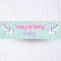 Unicorn Party Personalised Party Banner No Personalised Banner