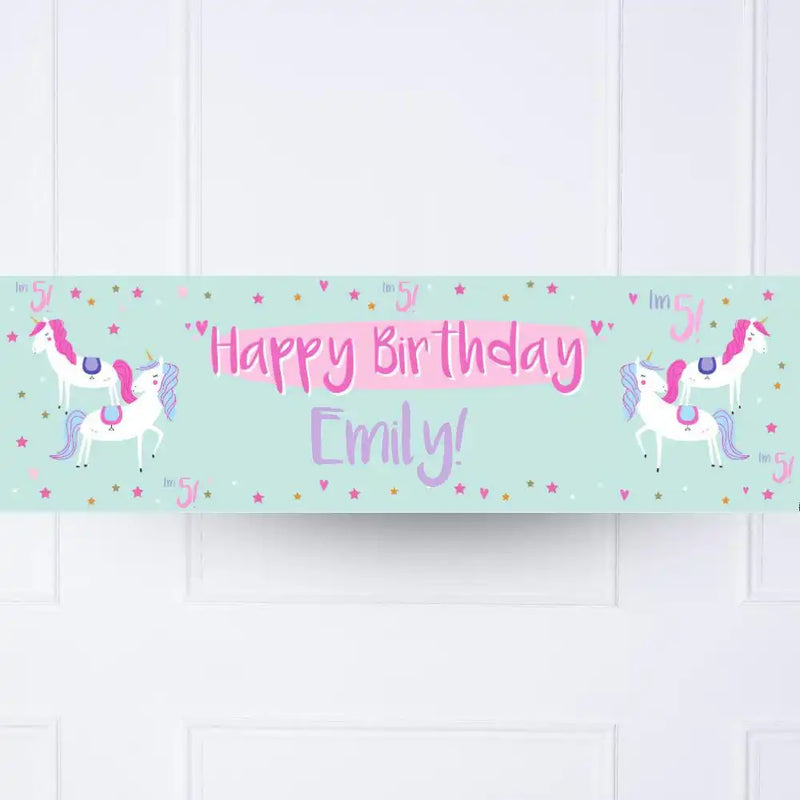 Unicorn Party Personalised Party Banner No Personalised Banner