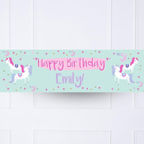 Unicorn Party Personalised Party Banner