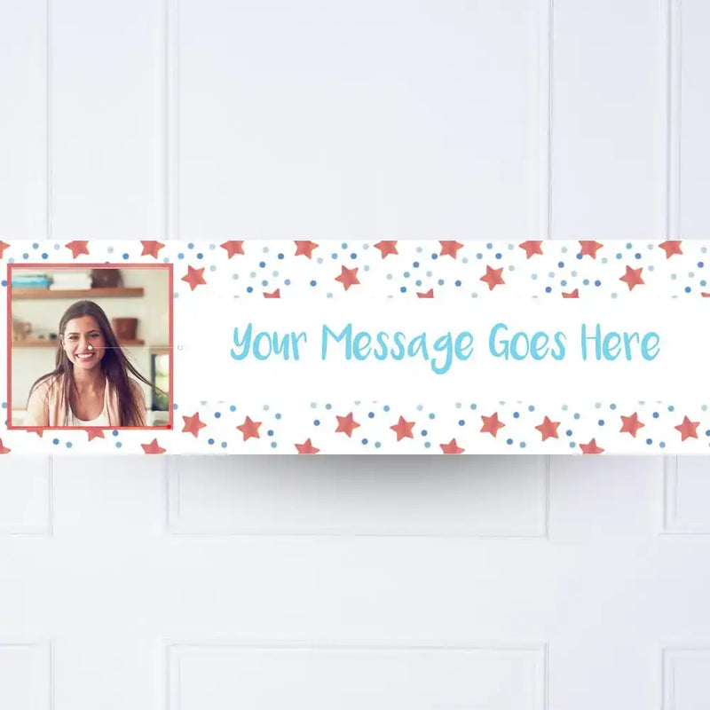 Blue Twinkle Personalised Party Banner Yes Personalised Banner