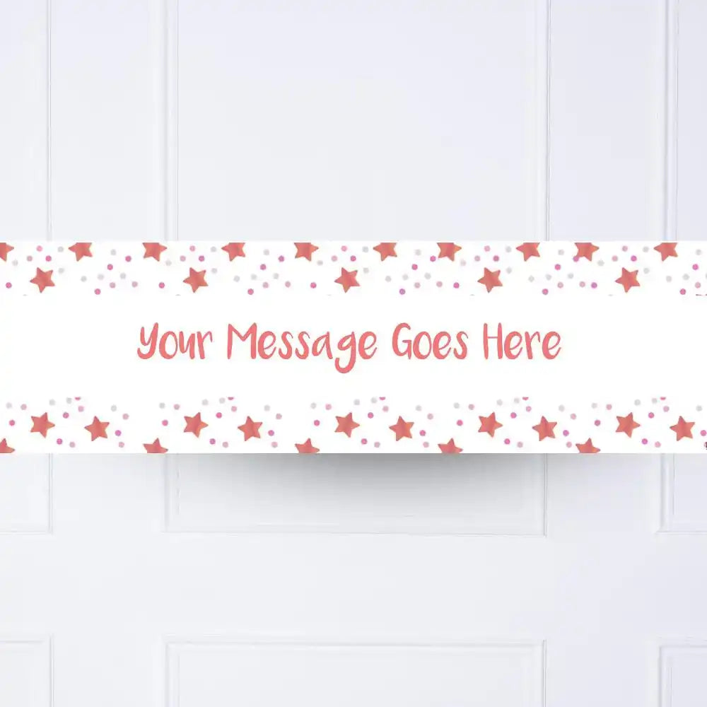 Pink Twinkle Personalised Party Banner No Personalised Banner