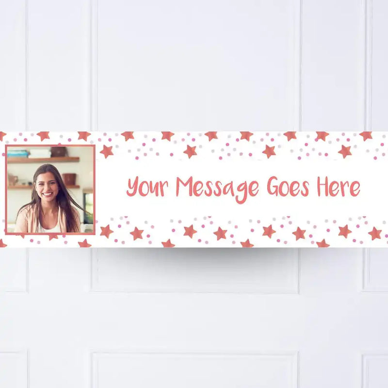 Pink Twinkle Personalised Party Banner Yes Personalised Banner