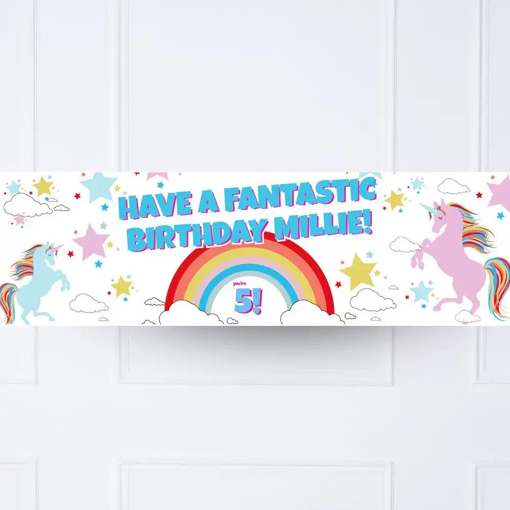 Unicorn Magic Personalised Party Banner No Personalised Banner