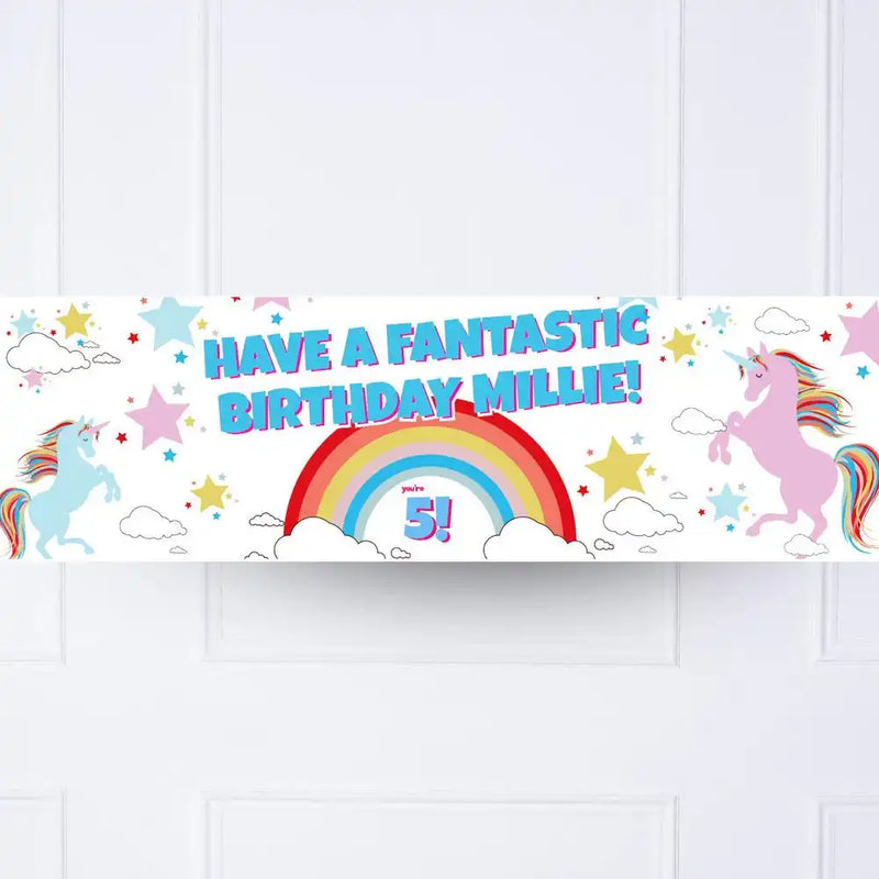 Unicorn Magic Personalised Party Banner No Personalised Banner