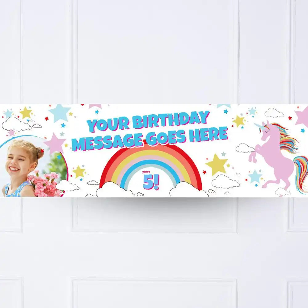 Unicorn Magic Personalised Party Banner Yes Personalised Banner