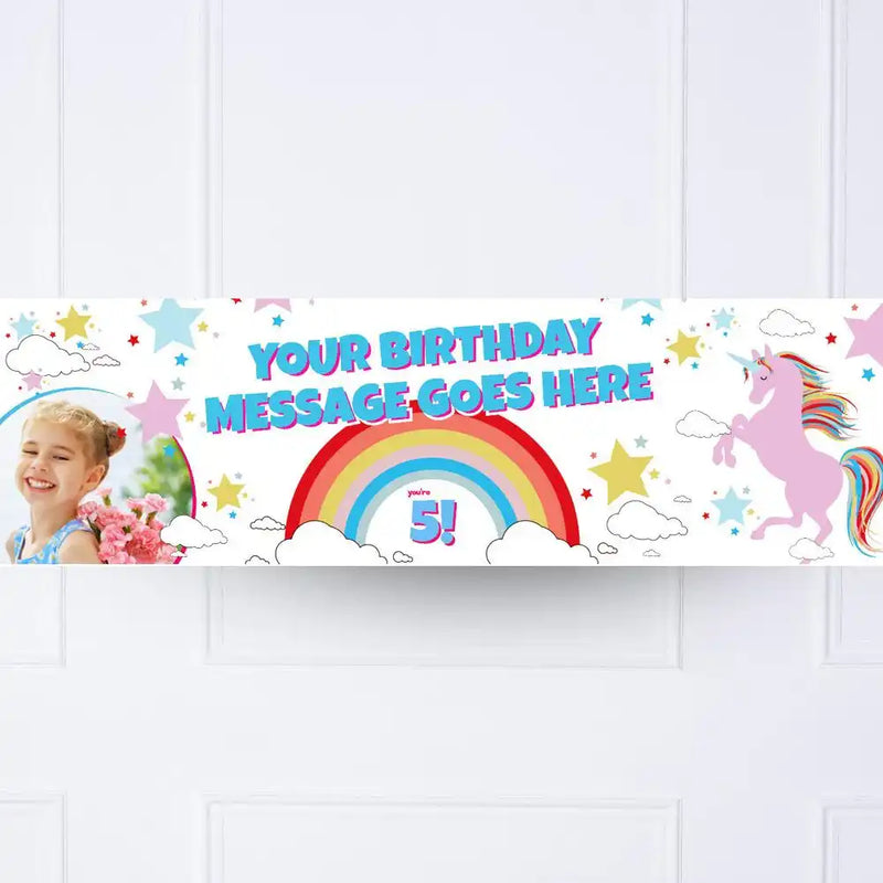 Unicorn Magic Personalised Party Banner Yes Personalised Banner