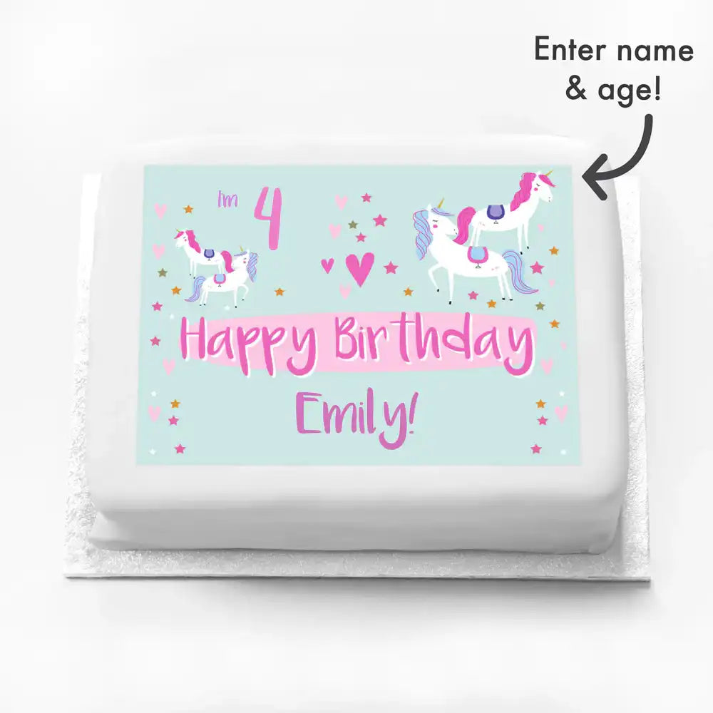 Personalised Photo Cake - Unicorn Party No Personalised Cake