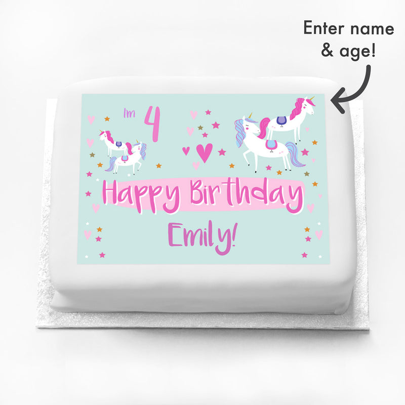 Personalised Photo Cake - Unicorn Party