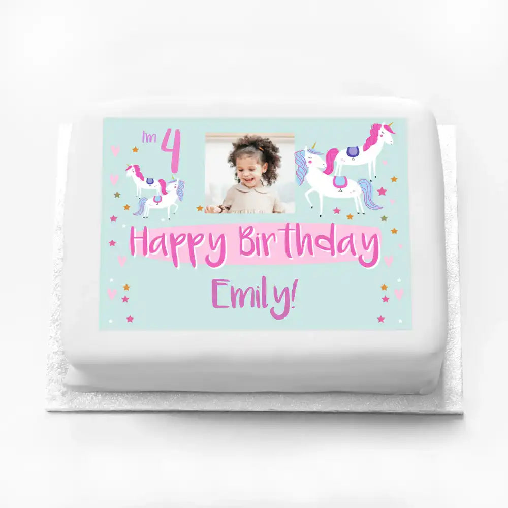 Personalised Photo Cake - Unicorn Party Personalised Cake