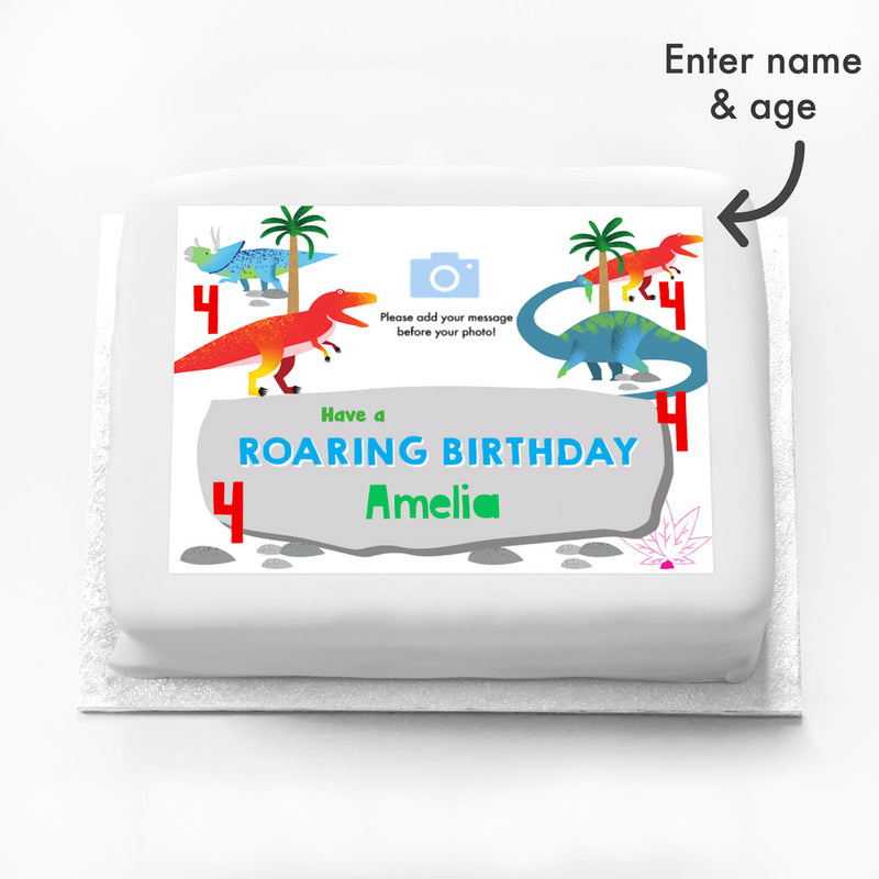 Personalised Photo Cake - Party Dino