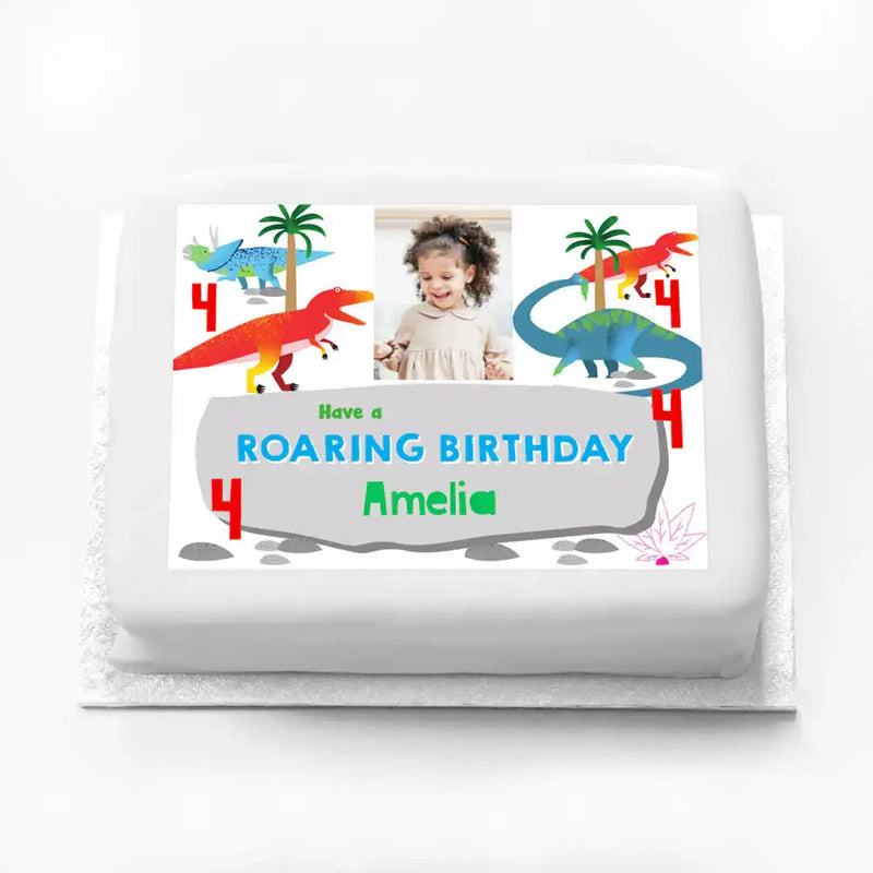 Personalised Photo Cake - Party Dino Personalised Cake