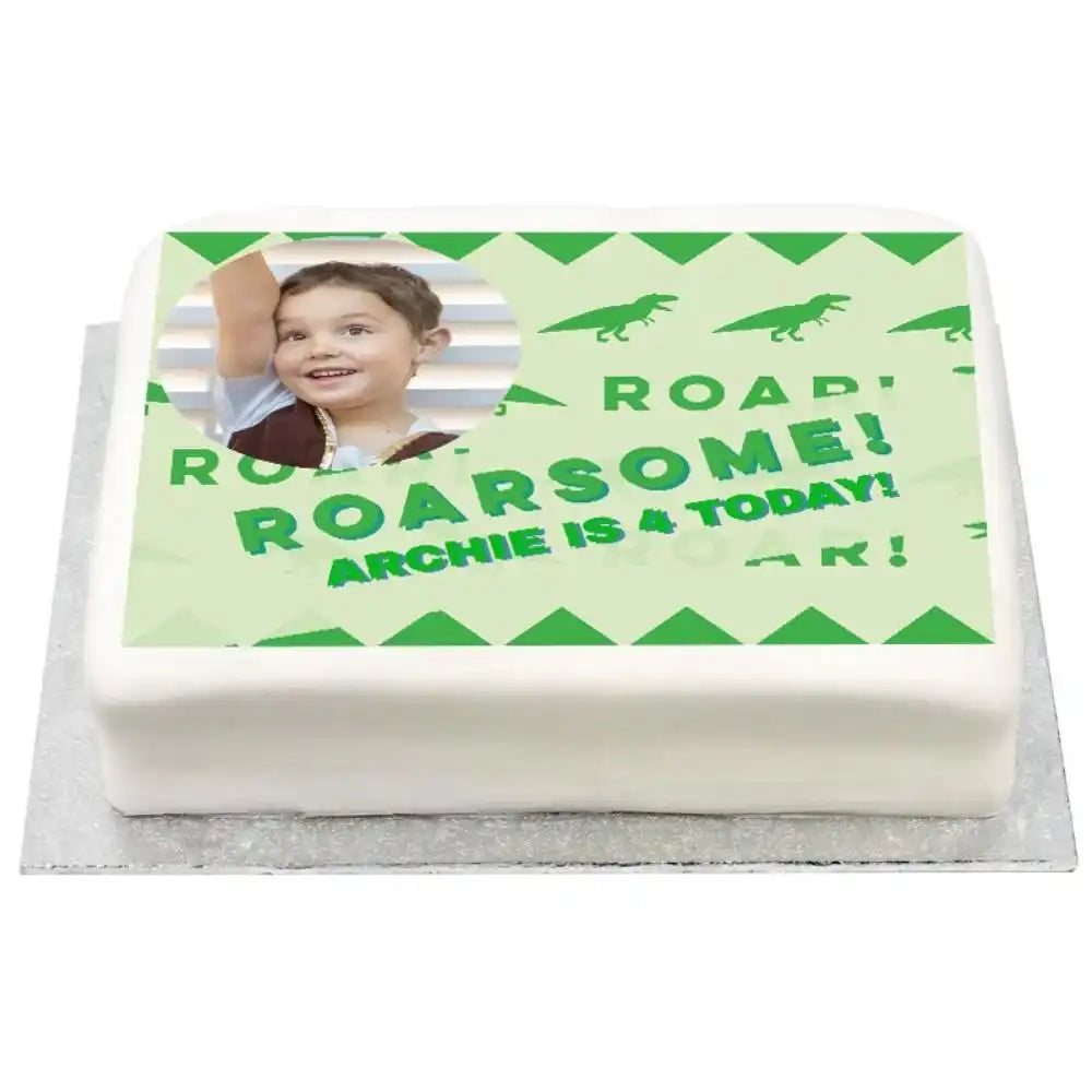 Personalised Photo Cake - Let's Roar Yes Personalised Cake