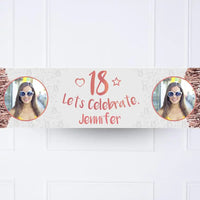 Rose Gold 18th Personalised Party Banner Yes None Personalised Banner