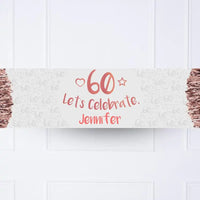 Rose Gold 60th Personalised Party Banner No None Personalised Banner