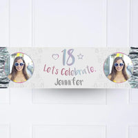 Iridescent 18th Personalised Party Banner Yes None Personalised Banner