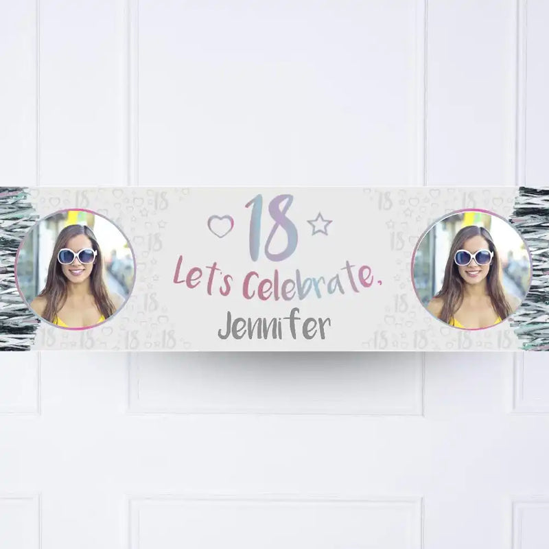 Iridescent 18th Personalised Party Banner Yes None Personalised Banner