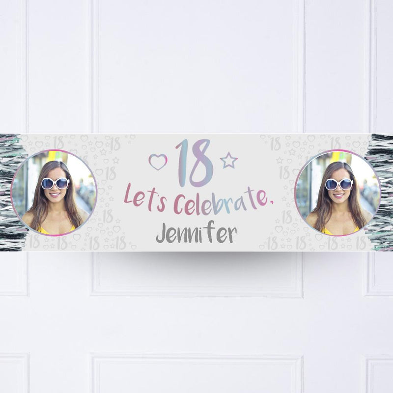 Iridescent 18th Personalised Party Banner