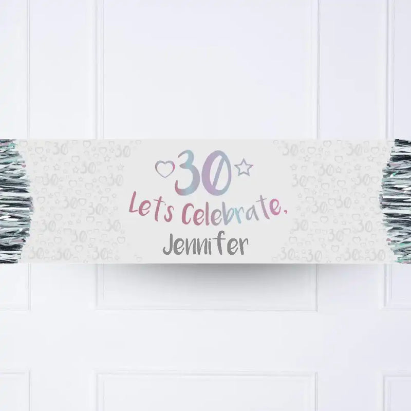 Iridescent 30th Personalised Party Banner No Personalised Banner