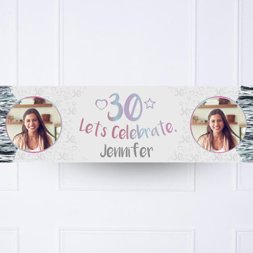 Iridescent 30th Personalised Party Banner