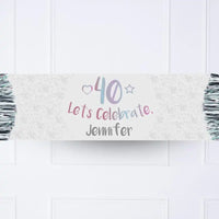 Iridescent 40th Personalised Party Banner No Personalised Banner
