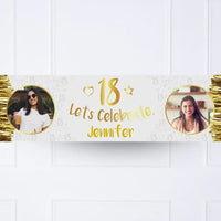 Gold 18th Personalised Party Banner Yes None Personalised Banner