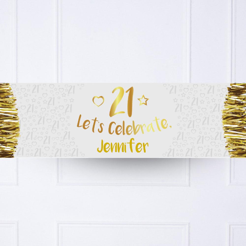 Gold 21st Personalised Party Banner | Party Banners | Party Decorations ...