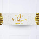 Gold 21st Personalised Party Banner