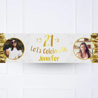 Gold 21st Personalised Party Banner Yes Personalised Banner