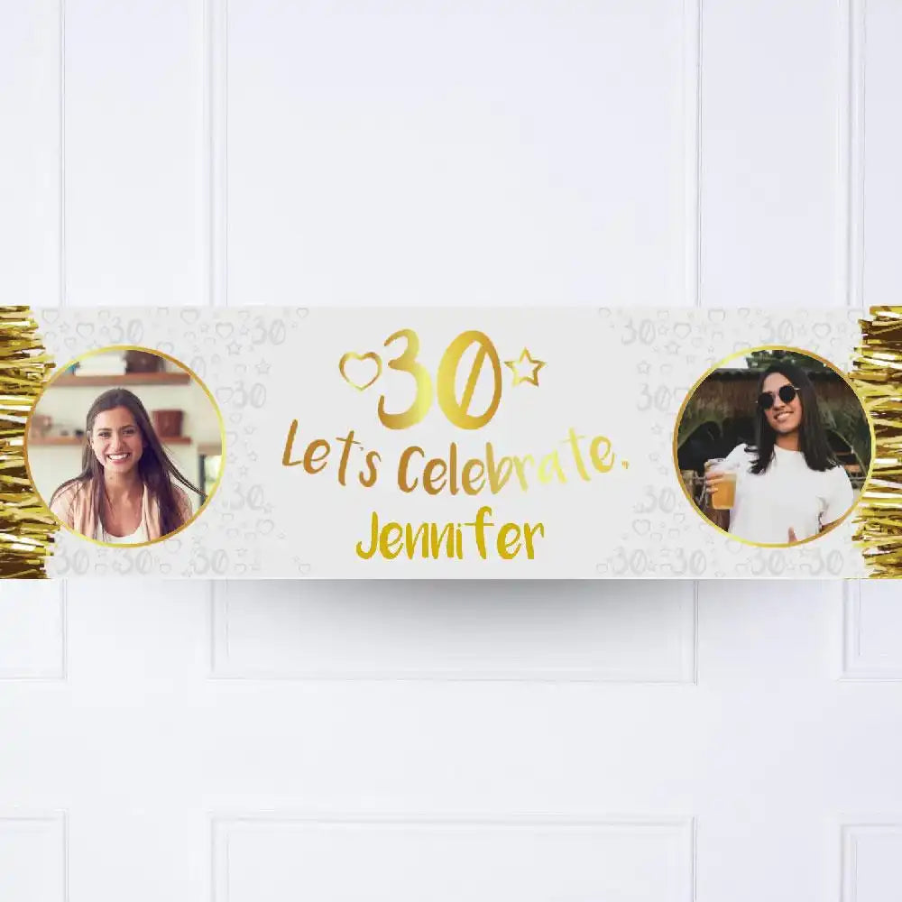 Gold 30th Personalised Party Banner Yes Personalised Banner