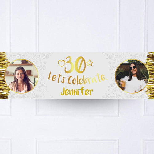 Gold 30th Personalised Party Banner