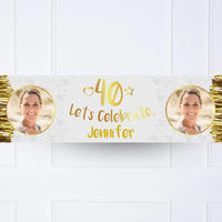Gold 40th Personalised Party Banner Yes Personalised Banner